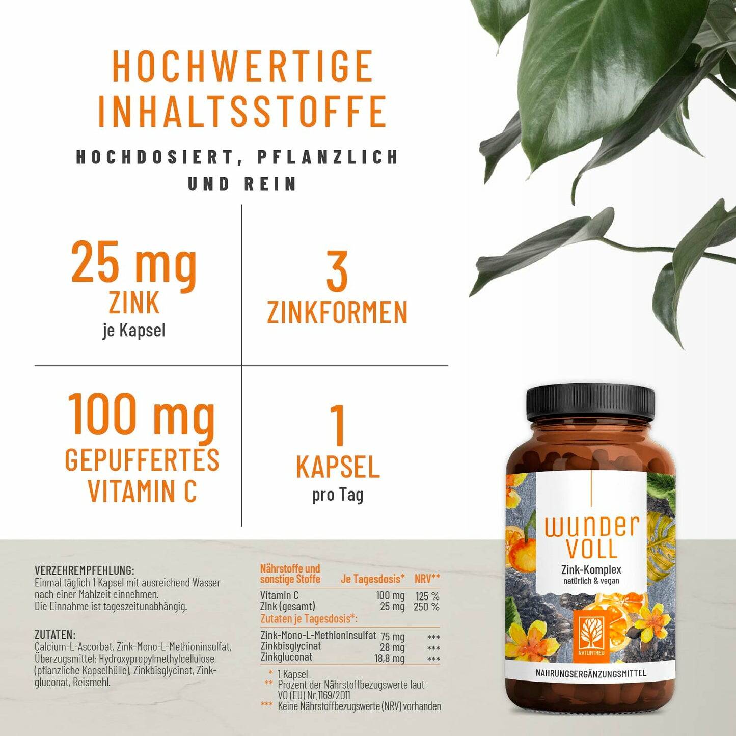 Naturtreu Zinc Complex with Buffered Vitamin C